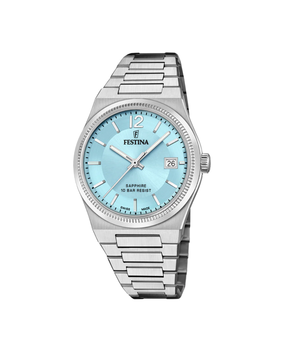 Festina Swiss Made F20035/7 reloj mujer acero inoxidable esfera azul cristal zafiro
