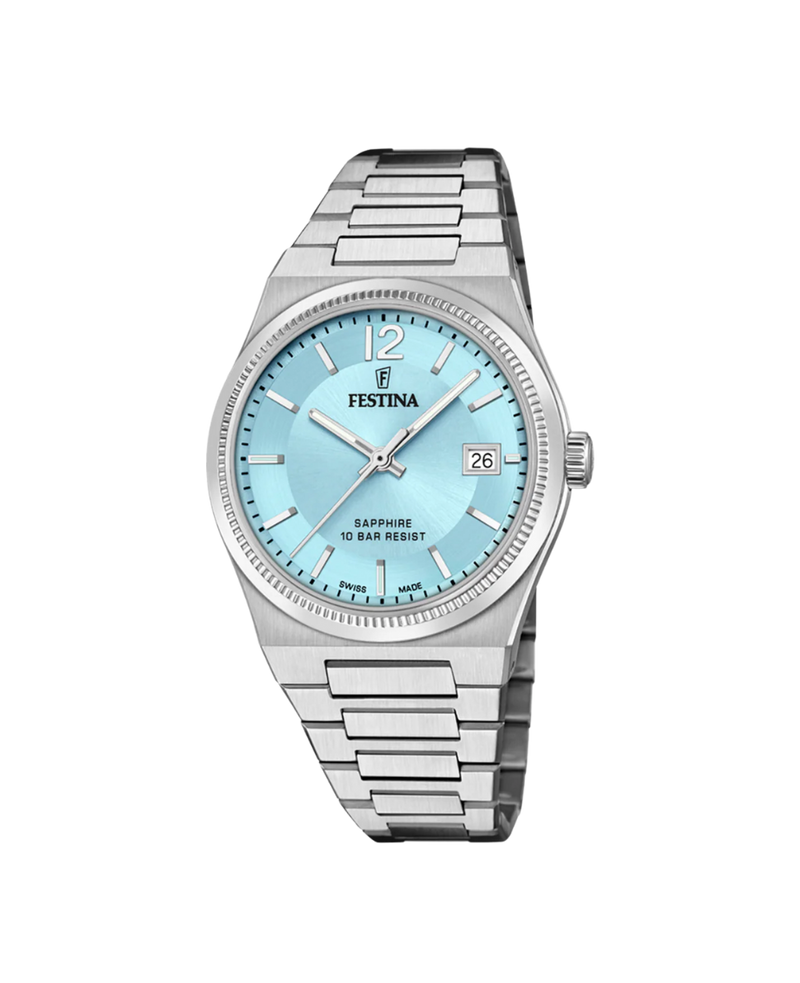 Festina Swiss Made F20035/7 reloj mujer acero inoxidable esfera azul cristal zafiro