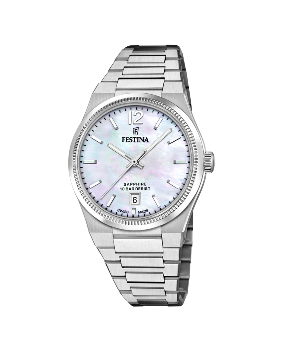 Festina Swiss Made F20052/1 reloj mujer acero inoxidable esfera beige