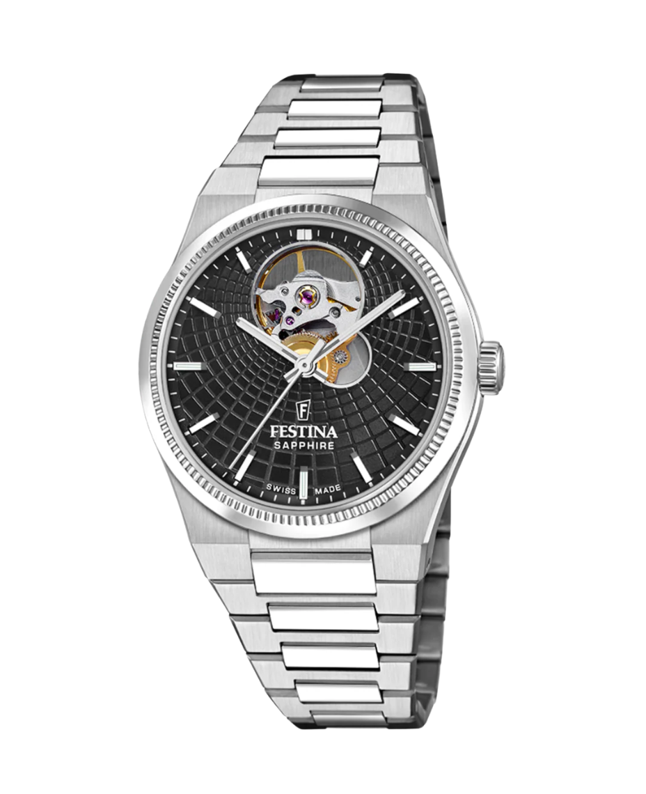 Festina Swiss Made Automático F20054/6 reloj mujer acero negro plateado