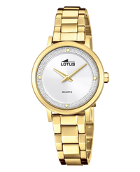 Lotus Classic 18893/1 reloj mujer acero inoxidable esfera plateada pulsera dorada