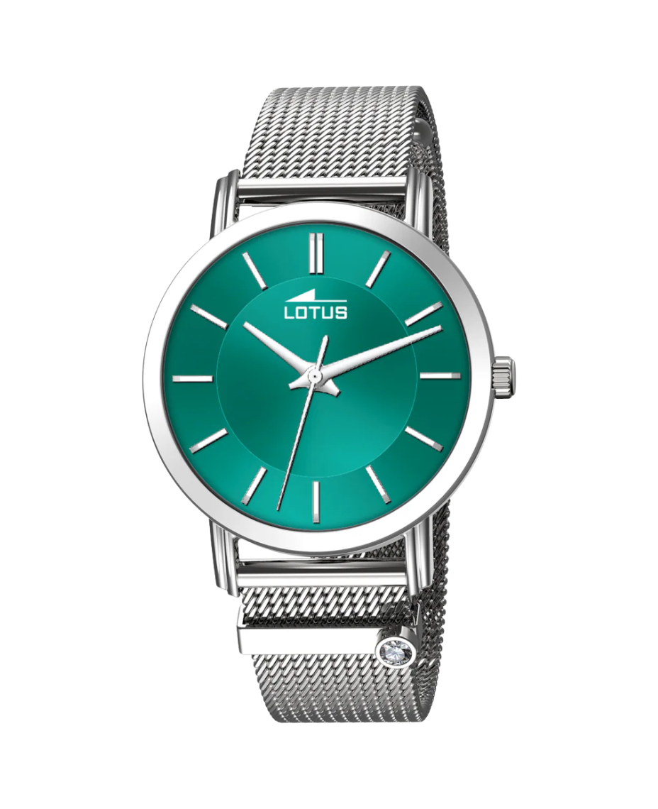 Lotus Classic 18737/6 reloj mujer acero inoxidable esfera verde pulsera plateada