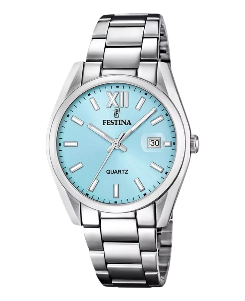 Festina Acero Clásico F20683/2 reloj hombre acero inoxidable esfera azul brazalete plateado