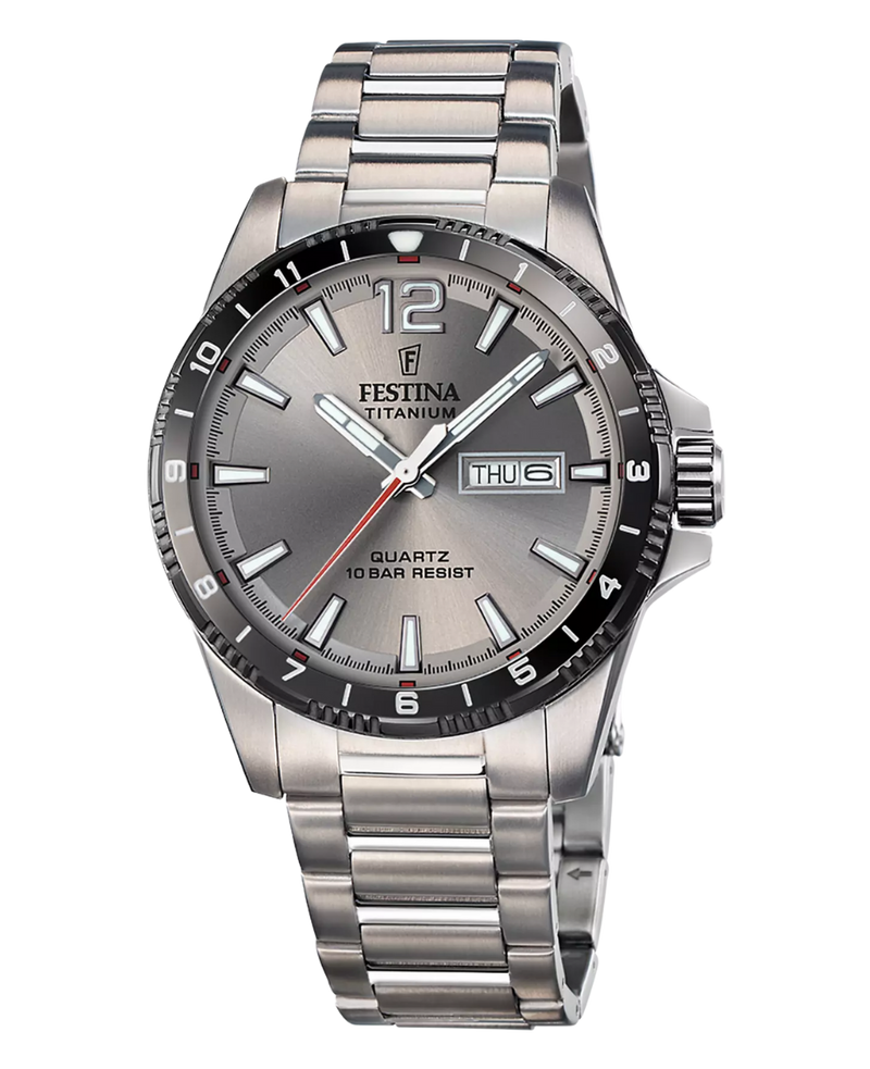 Festina F20698/1 reloj hombre titanio gris deportivo 43mm esfera gris