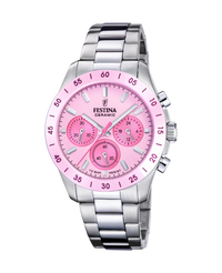 Festina cronógrafo F20693/2 reloj unisex acero inoxidable esfera rosa
