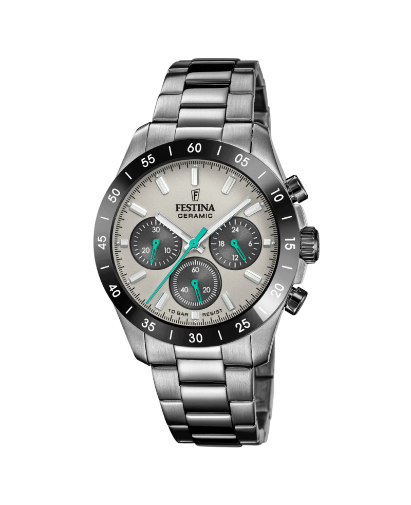 Festina F20703/1 reloj cronógrafo unisex acero plata lavanda esfera negra