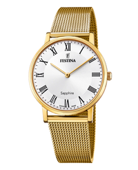 Festina F20022/4 reloj hombre acero inoxidable esfera blanca detalles dorados