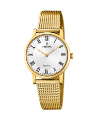 Festina F20023/4 reloj mujer acero inoxidable pulsera dorada esfera blanca