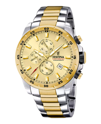 Festina F20562/1 cronógrafo reloj hombre acero esfera beige pulsera multicolor