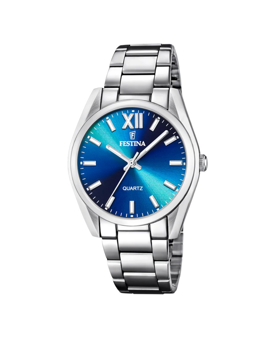 Festina F20622/I reloj mujer acero inoxidable esfera azul pulsera armys plateada