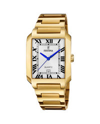 Festina F20678/1 reloj hombre acero inoxidable dorado esfera plateada 40.5mm