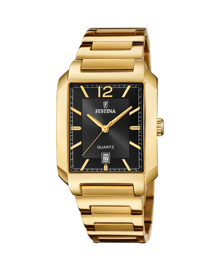 Festina F20678/4 reloj hombre acero inoxidable bicolor dorado esfera negra