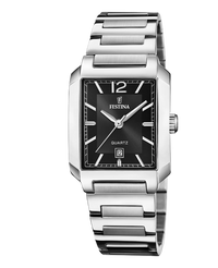 Festina F20679/4 reloj mujer acero inoxidable esfera negra pulsera plateada