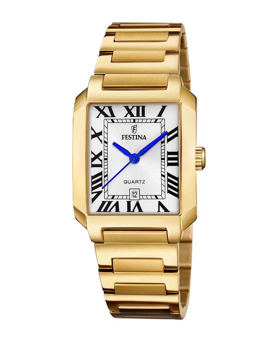 Festina F20680/1 reloj mujer acero inoxidable esfera plateada pulsera dorada