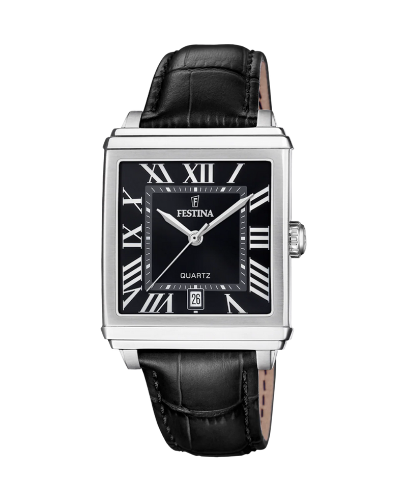 Festina F20681/3 reloj hombre acero inoxidable esfera negra correa piel