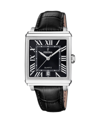 Festina F20681/3 reloj hombre acero inoxidable esfera negra correa piel