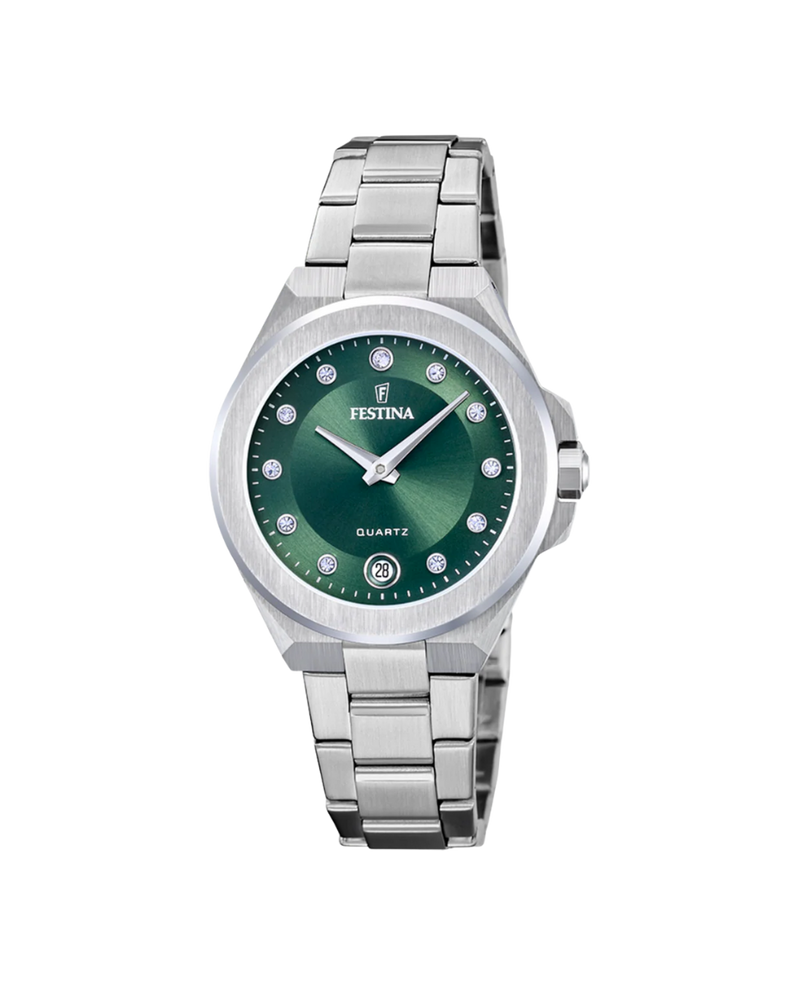 Festina F20700/4 reloj mujer acero inoxidable esfera verde pulsera armys plateada