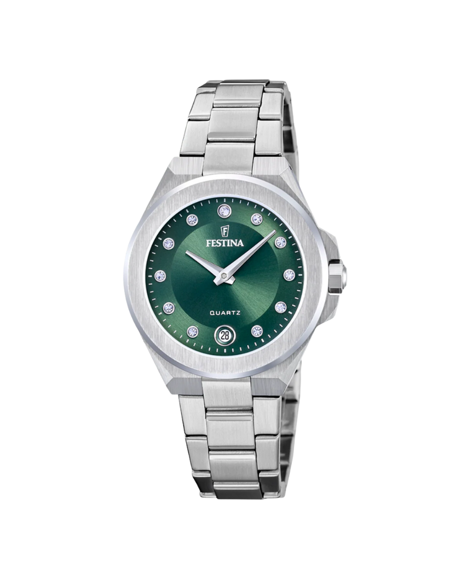 Festina F20700/4 reloj mujer acero inoxidable esfera verde pulsera armys plateada