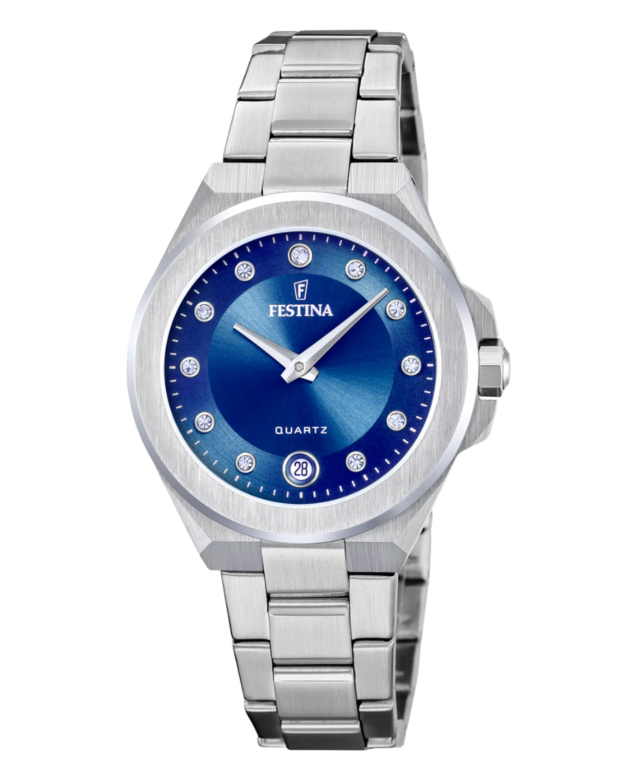 Festina F20700/5 reloj mujer acero inoxidable esfera azul pulsera plateada deportivo elegante