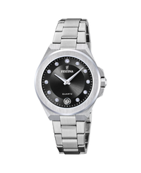 Festina F20700/6 reloj mujer acero inoxidable esfera negra pulsera plateado