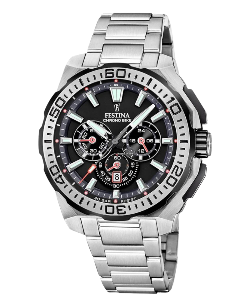 Festina F20724/7 reloj cronógrafo hombre acero inoxidable esfera negra