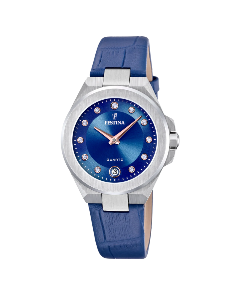 Festina Mademoiselle F20701/4 reloj mujer acero esfera azul correa piel