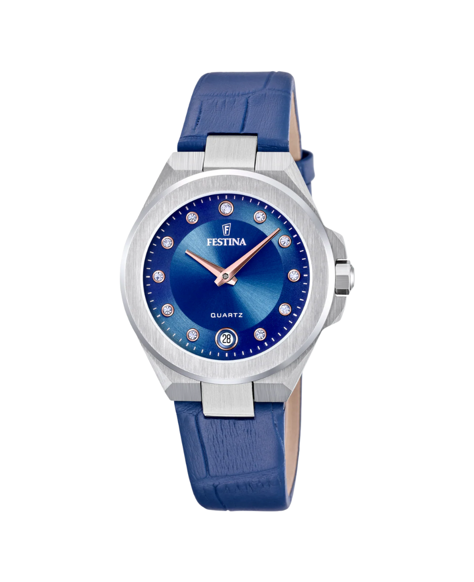 Festina Mademoiselle F20701/4 reloj mujer acero esfera azul correa piel
