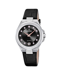 Festina Mademoiselle F20701/5 reloj mujer acero esfera negra correa piel