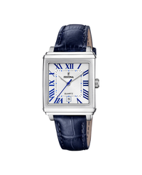 Festina F20682/2 reloj mujer acero inoxidable correa piel azul esfera plateada