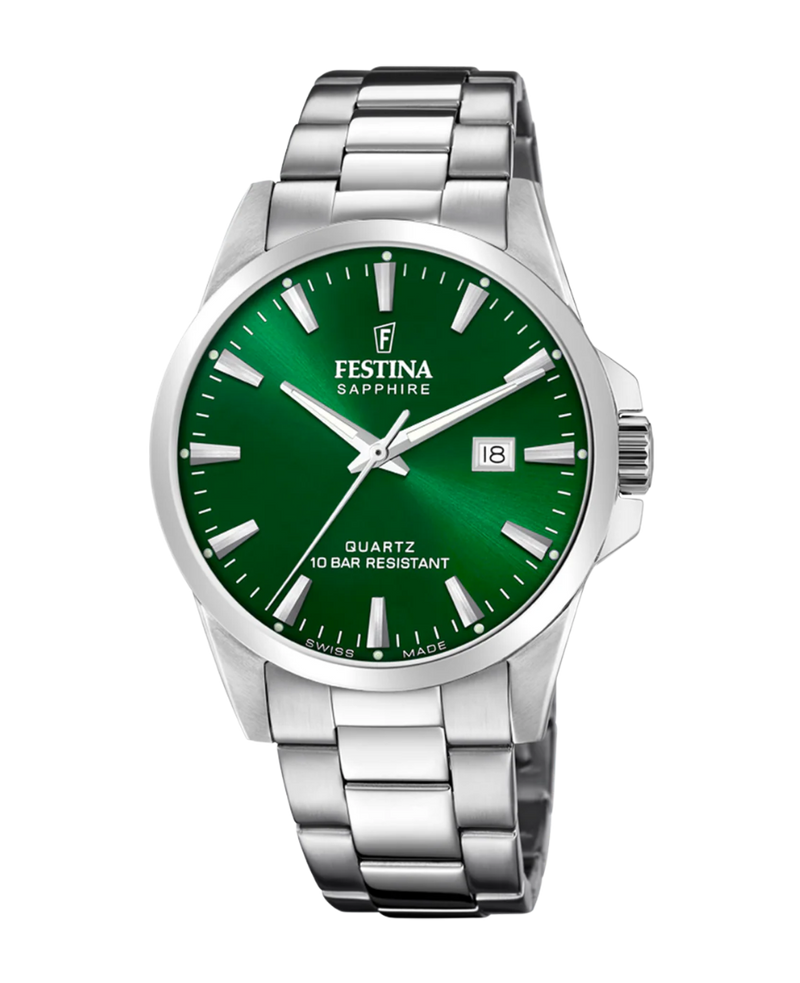 Festina F20024/6 reloj hombre acero inoxidable esfera verde cristal zafiro