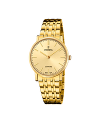 Festina Swiss Made F20048/3 reloj mujer acero dorado esfera beige cristal zafiro