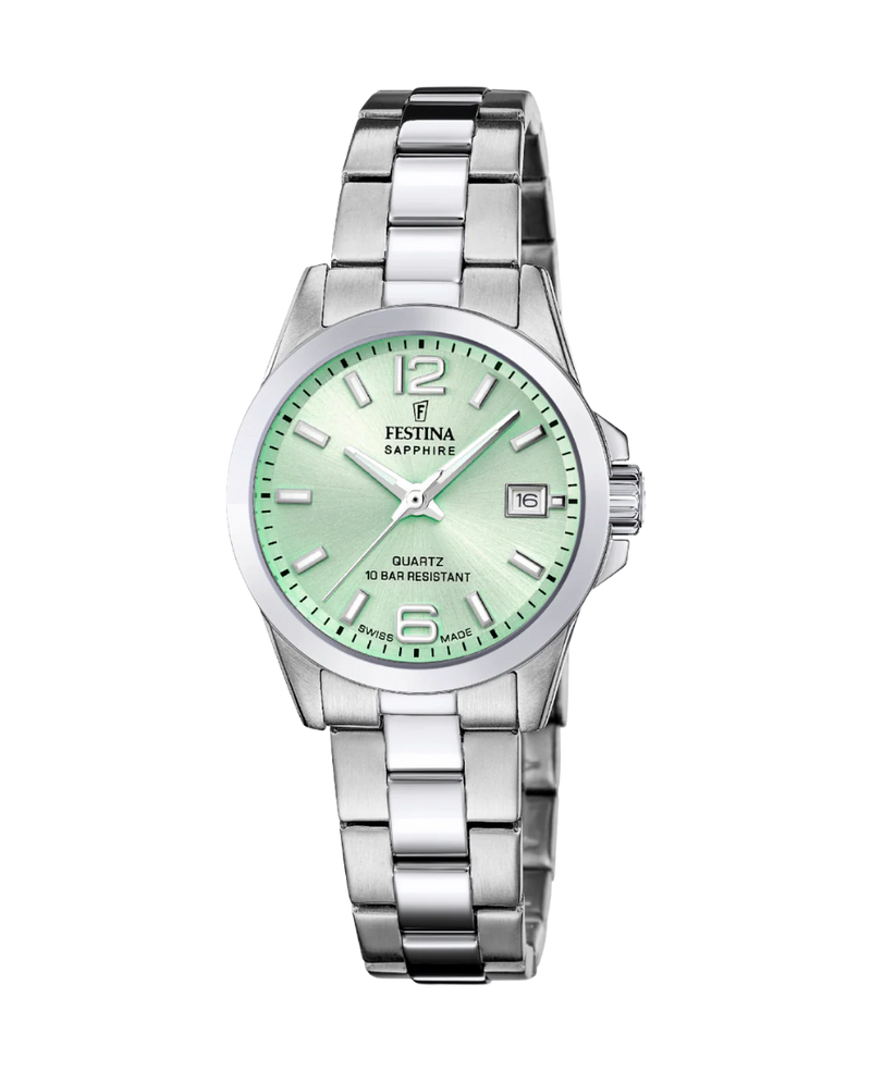 Festina Swiss Made F20049/2 reloj mujer acero esfera verde cristal zafiro
