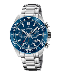 Festina Swiss Made cronógrafo F20042/2 reloj hombre acero esfera azul