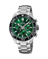 Festina Swiss Made cronógrafo F20042/3 reloj hombre acero esfera verde