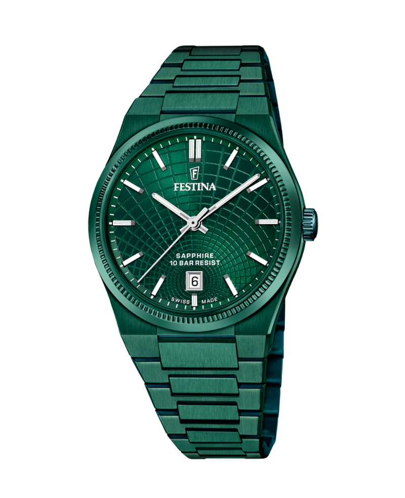 Festina Swiss Made F20079/1 reloj hombre acero verde con esfera deportiva y pulsera Armys