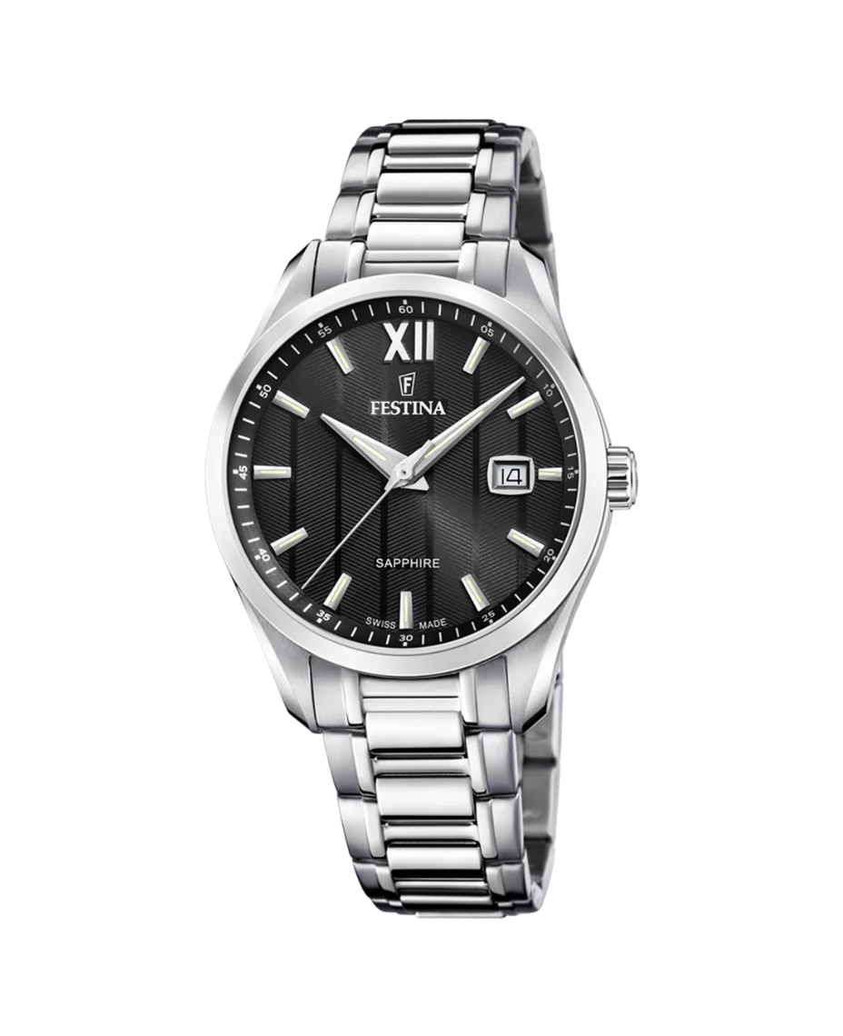 Festina Swiss Made F20026/4 reloj hombre acero negro plateado