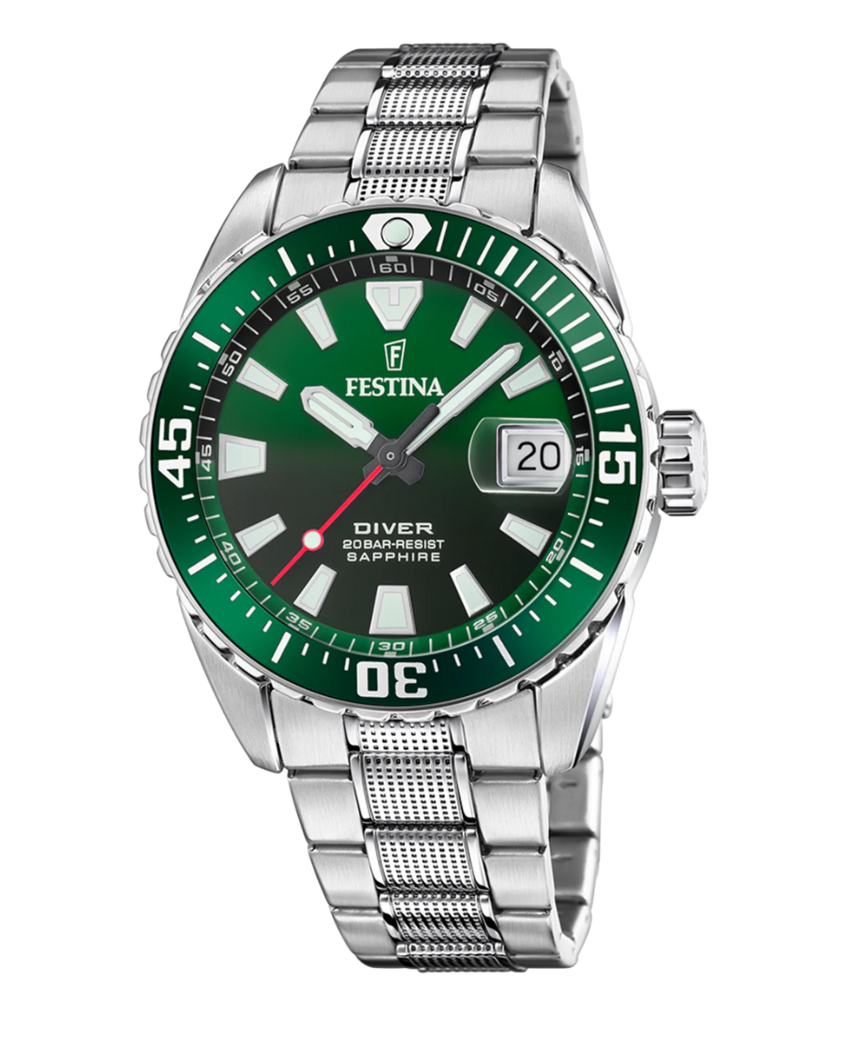 Festina F20669/2 reloj hombre acero esfera verde deportivo cristal zafiro