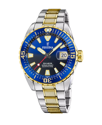 Festina F20706/1 reloj hombre acero inoxidable esfera azul cristal zafiro 20ATM deportivo