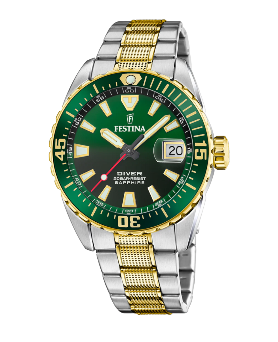 Festina F20706/2 reloj hombre acero esfera verde cristal zafiro deportivo