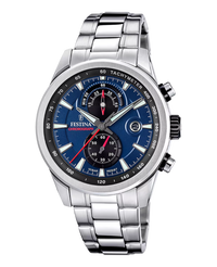 Festina F20694/5 reloj hombre cronógrafo acero esfera azul 44mm