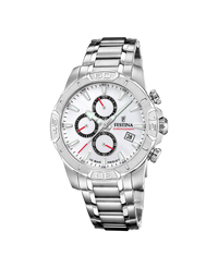 Festina Cronógrafo F20704/1 reloj hombre acero inoxidable esfera blanca 45mm