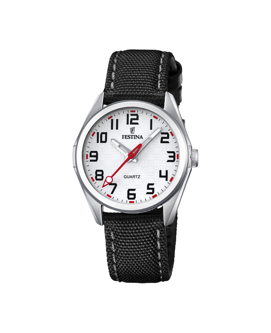 Festina Junior F16904/A reloj niño acero inoxidable plateado correa piel negra