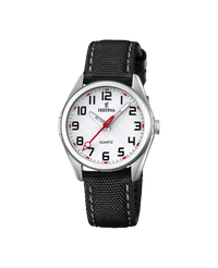 Festina Junior F16904/A reloj niño acero inoxidable plateado correa piel negra