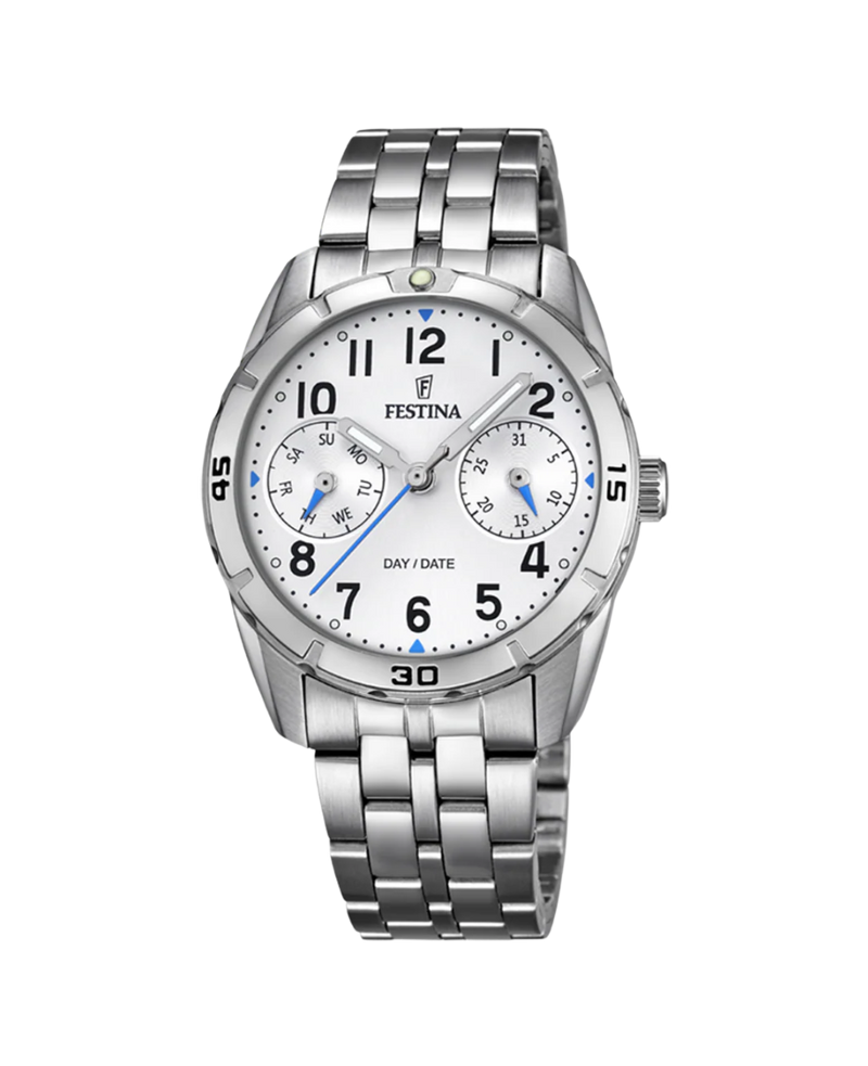 Festina Junior F16908/1 reloj niño acero blanco plateado multifunción