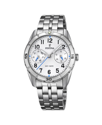 Festina Junior F16908/1 reloj niño acero blanco plateado multifunción