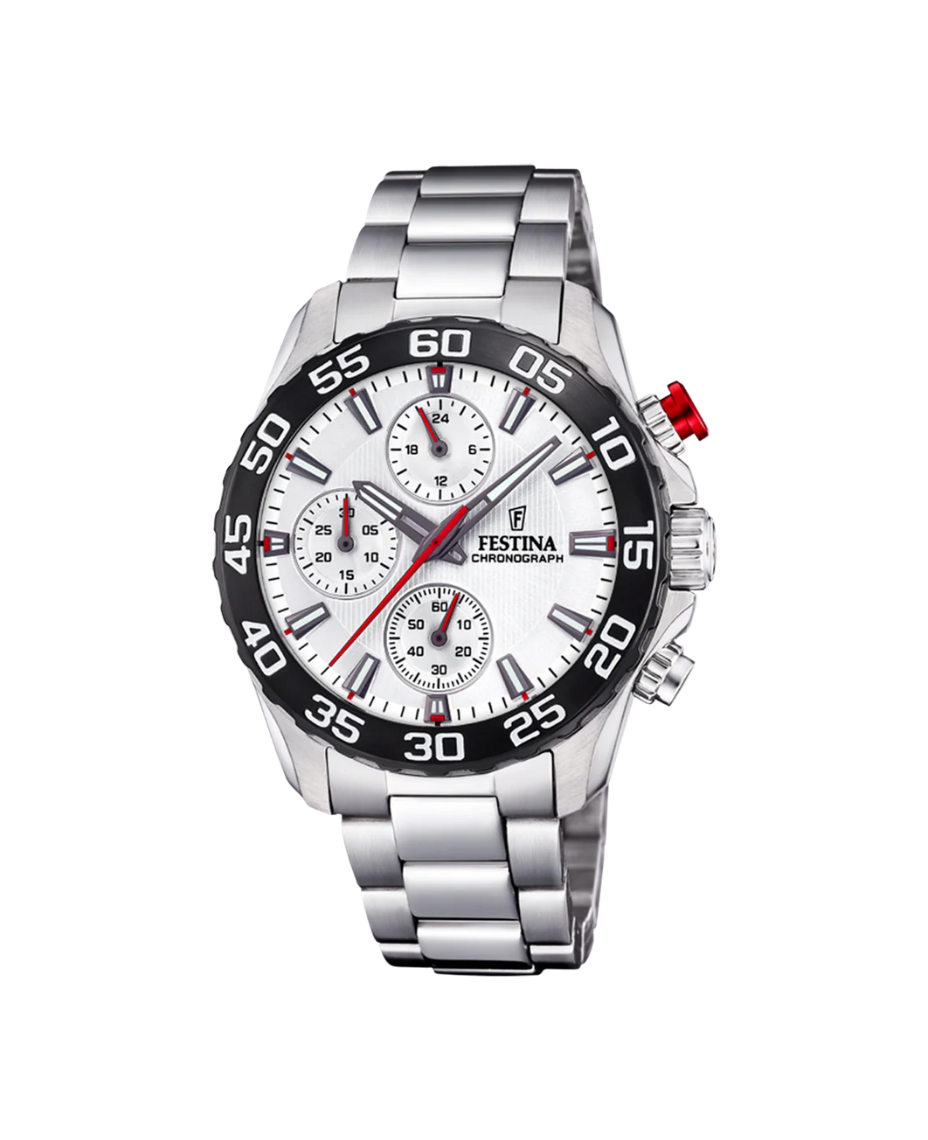 Festina Junior F20457/1 reloj niño acero blanco cronógrafo deportivo