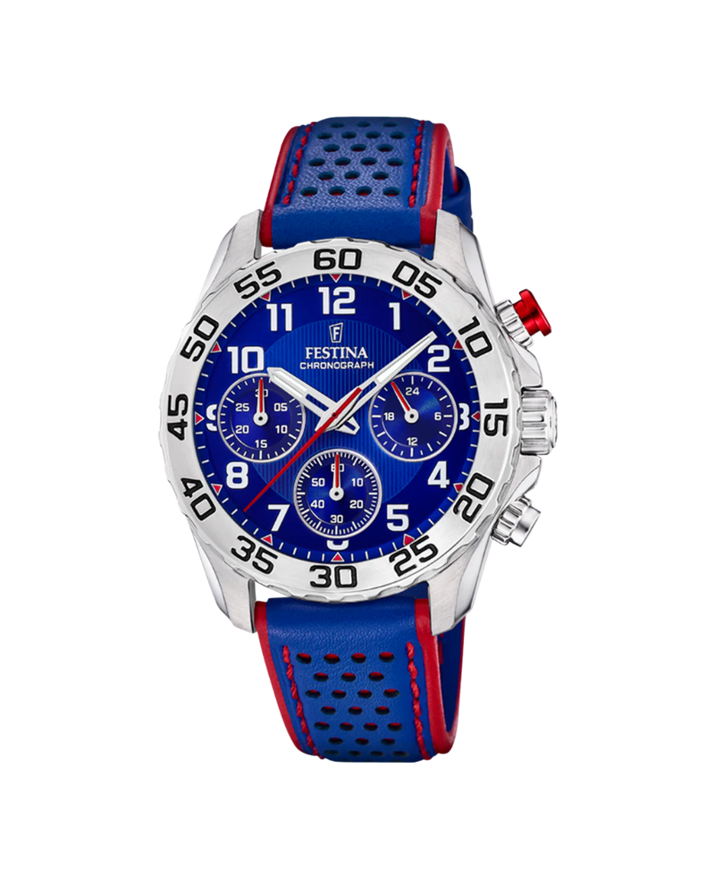 Festina Junior F20458/2 reloj niño acero azul cronógrafo correa piel