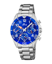 Lotus Classic 18858/1 reloj niño acero cronógrafo esfera azul pulsera armys plateada