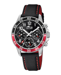 Lotus Classic 18581/5 reloj infantil acero negro cronógrafo pulsera piel