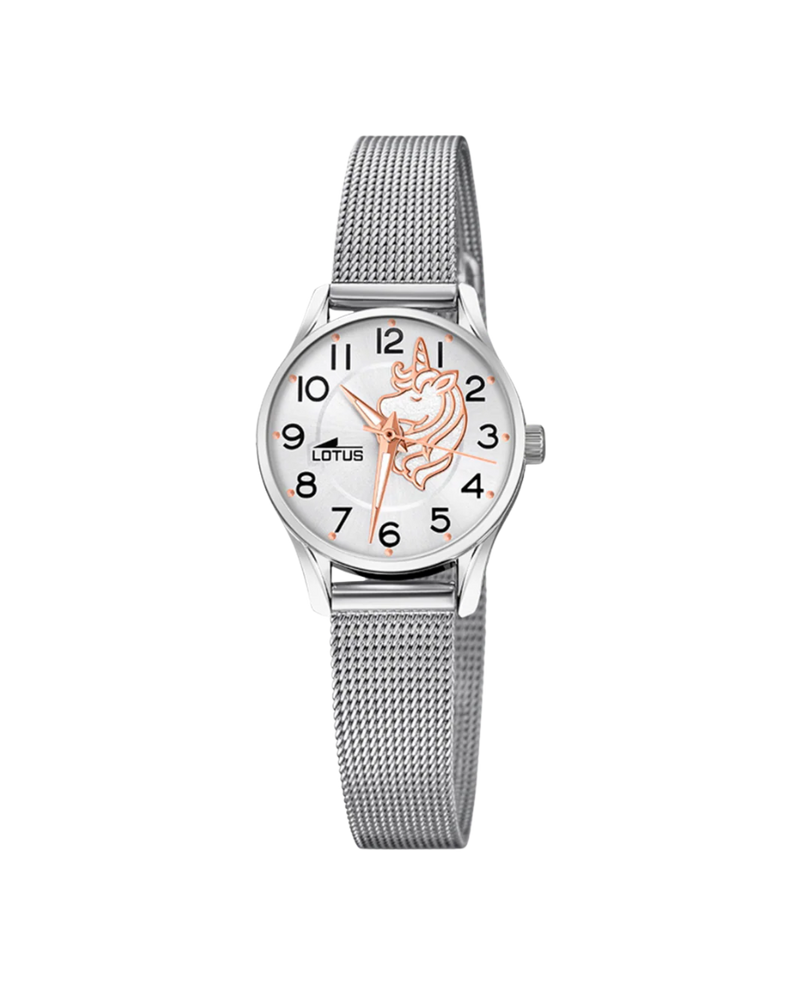 Lotus Classic 18571/E reloj niña acero inoxidable plateado con pulsera milanesa
